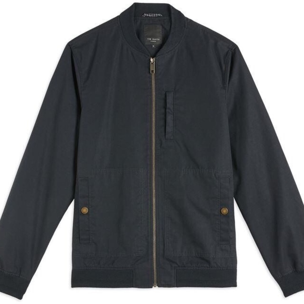 Ted Baker Bars Bomber Jacket in Navy Sz M